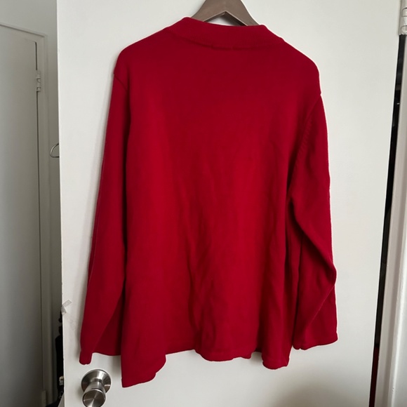 Vintage Floral Embroidered Red Zip Cardigan - Picture 2 of 5